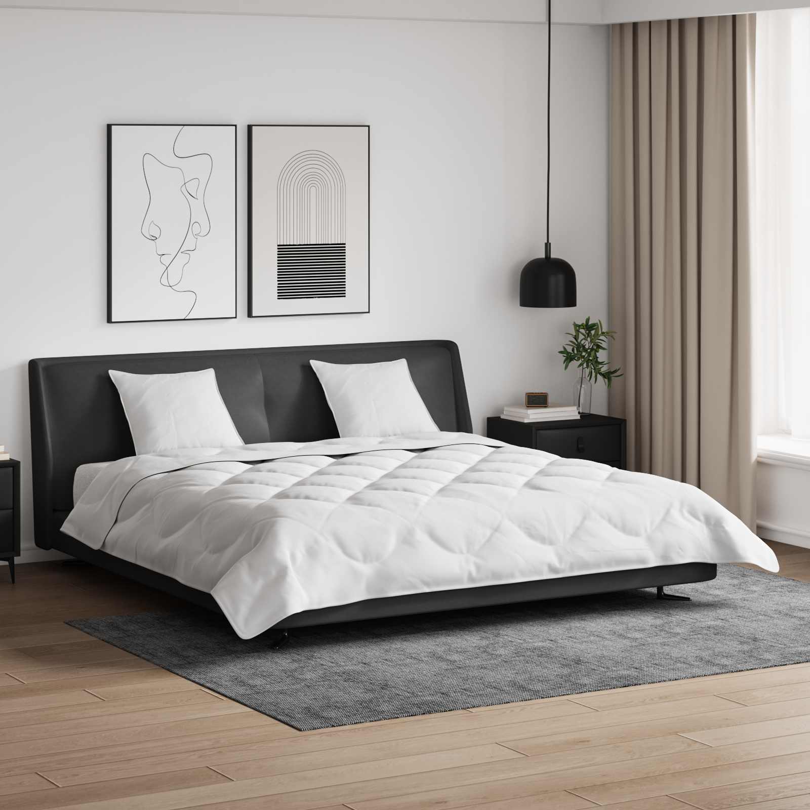 Dekbed met kussen 3 pcs Wit 200 x 200 cm Microfibre