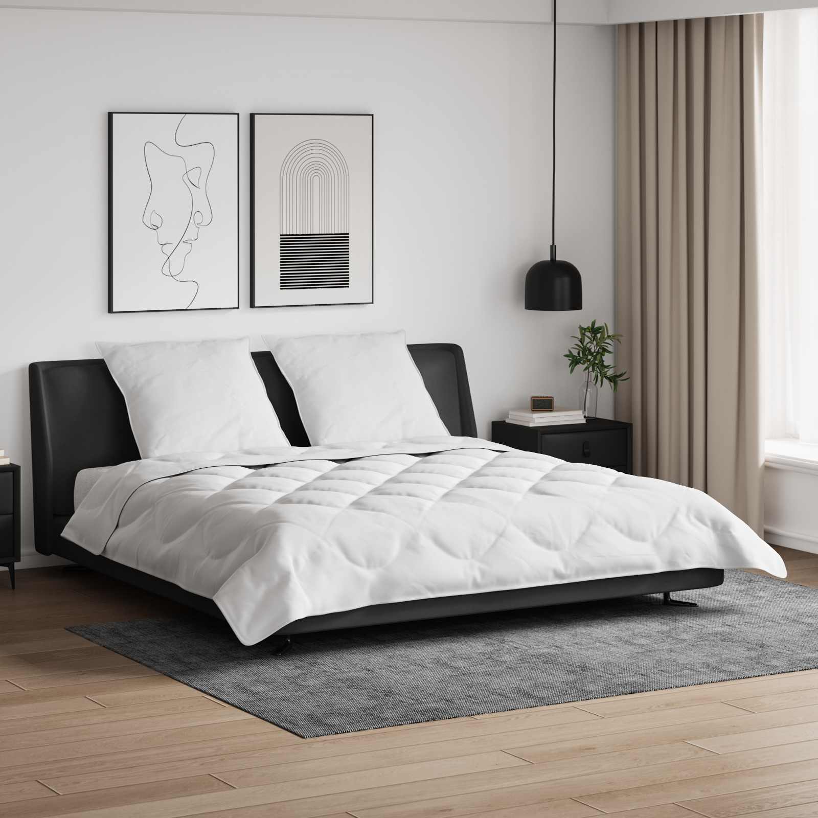 Dekbed met kussen 3 pcs Wit 200 x 200 cm Microfibre