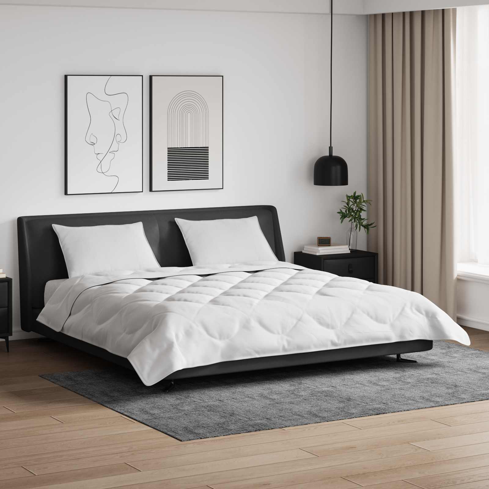Dekbed met kussen 3 pcs Wit 200 x 200 cm Microfibre