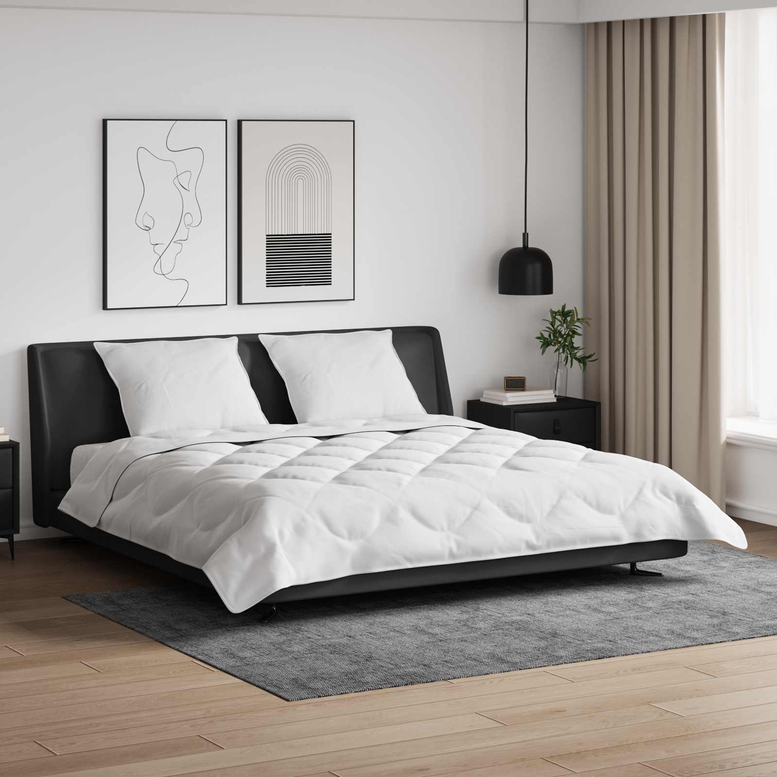 Dekbed met kussen 3 pcs Wit 200 x 200 cm Microfibre