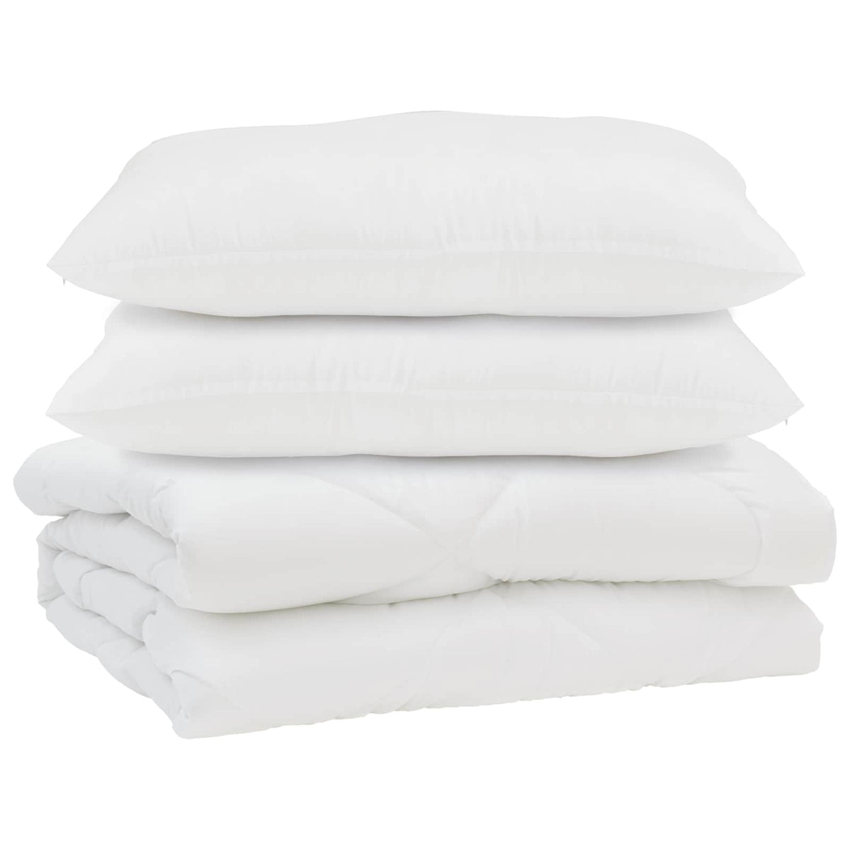 Dekbed met Kussens Geruit 3 pcs Wit 200 x 200 cm Microfibre