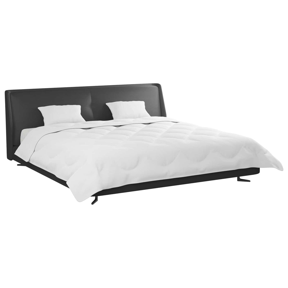 Dekbed met Kussens Geruit 3 pcs Wit 200 x 200 cm Microfibre