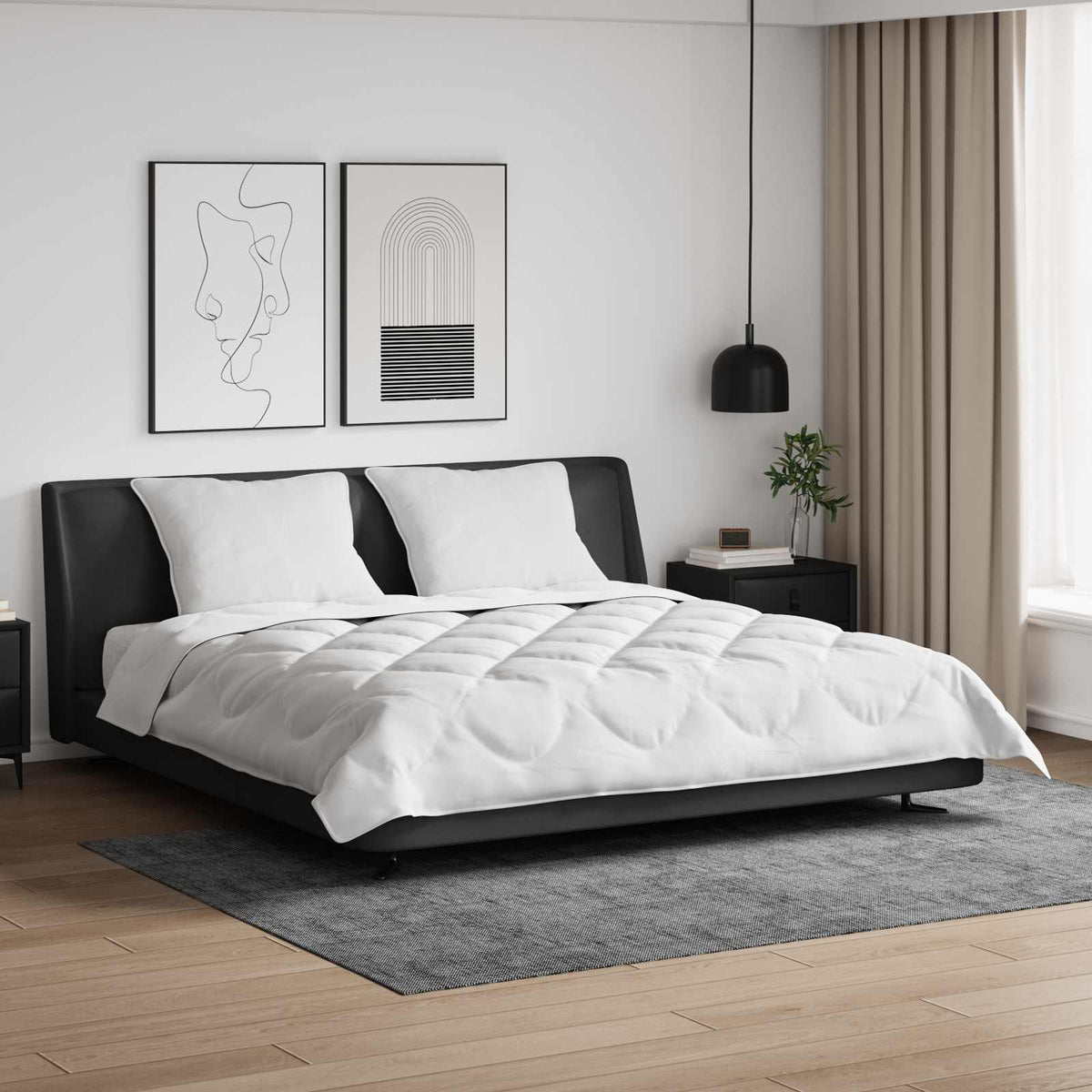 Dekbed met Kussens Argyle 3 pcs Wit 200 x 200 cm Microfibre