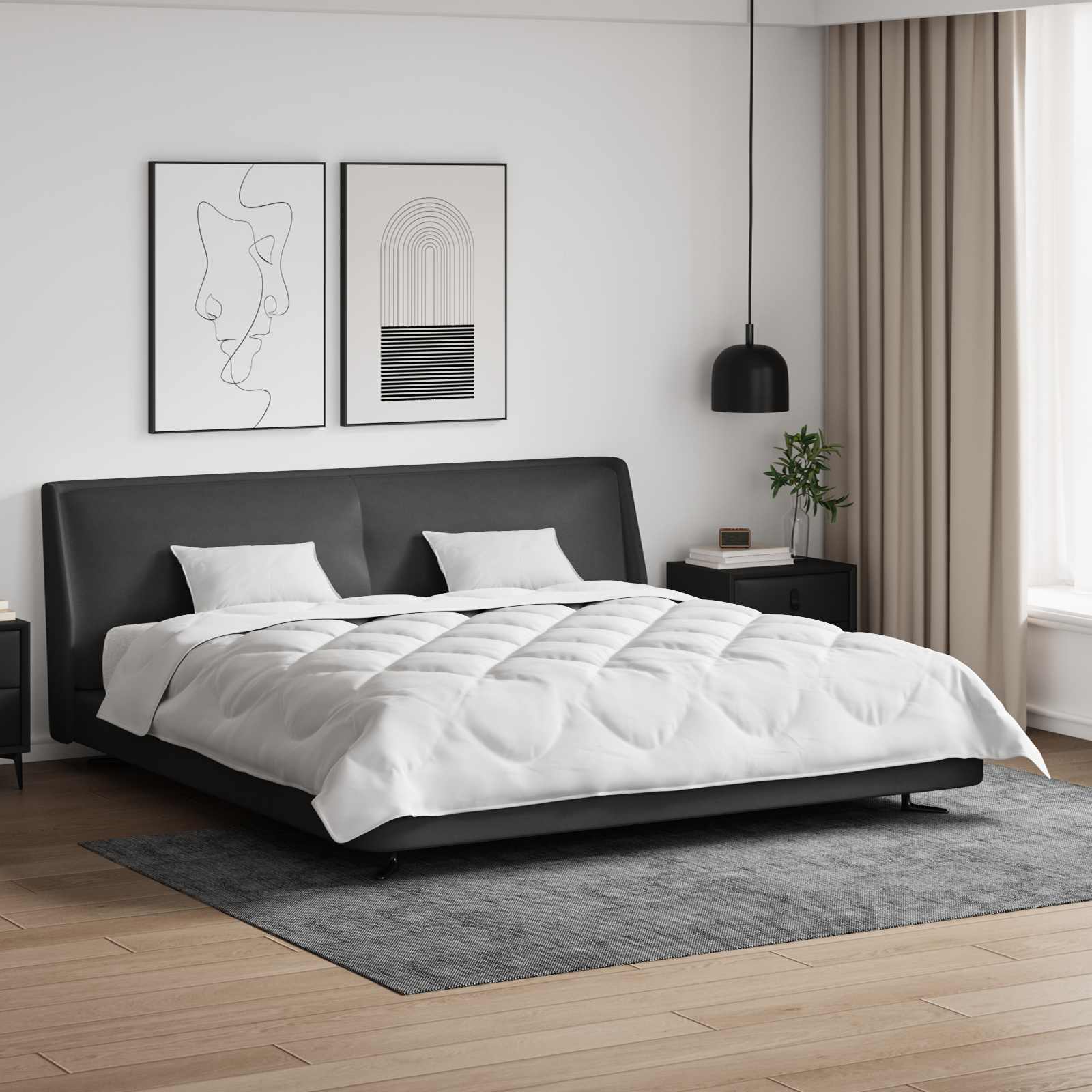 vidaXL Dekbedovertrek Set met kussen 3 pcs Wit 200 x 200 cm Microvezel