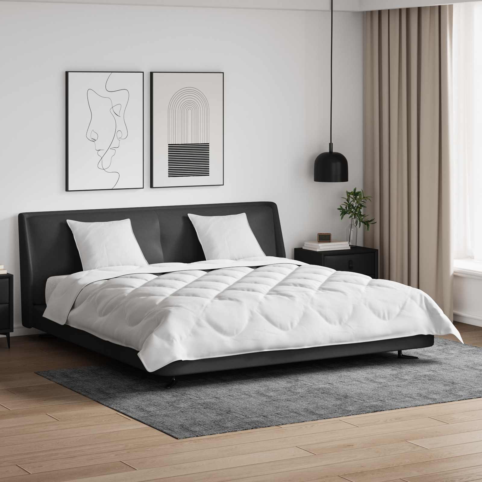 vidaXL Dekbedovertrek Set met kussen 3 pcs Wit 200 x 200 cm Microvezel