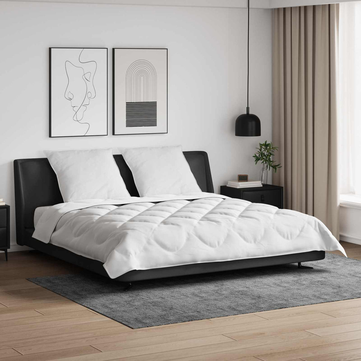 vidaXL Dekbedovertrek Set met kussen 3 pcs Wit 200 x 200 cm Microvezel