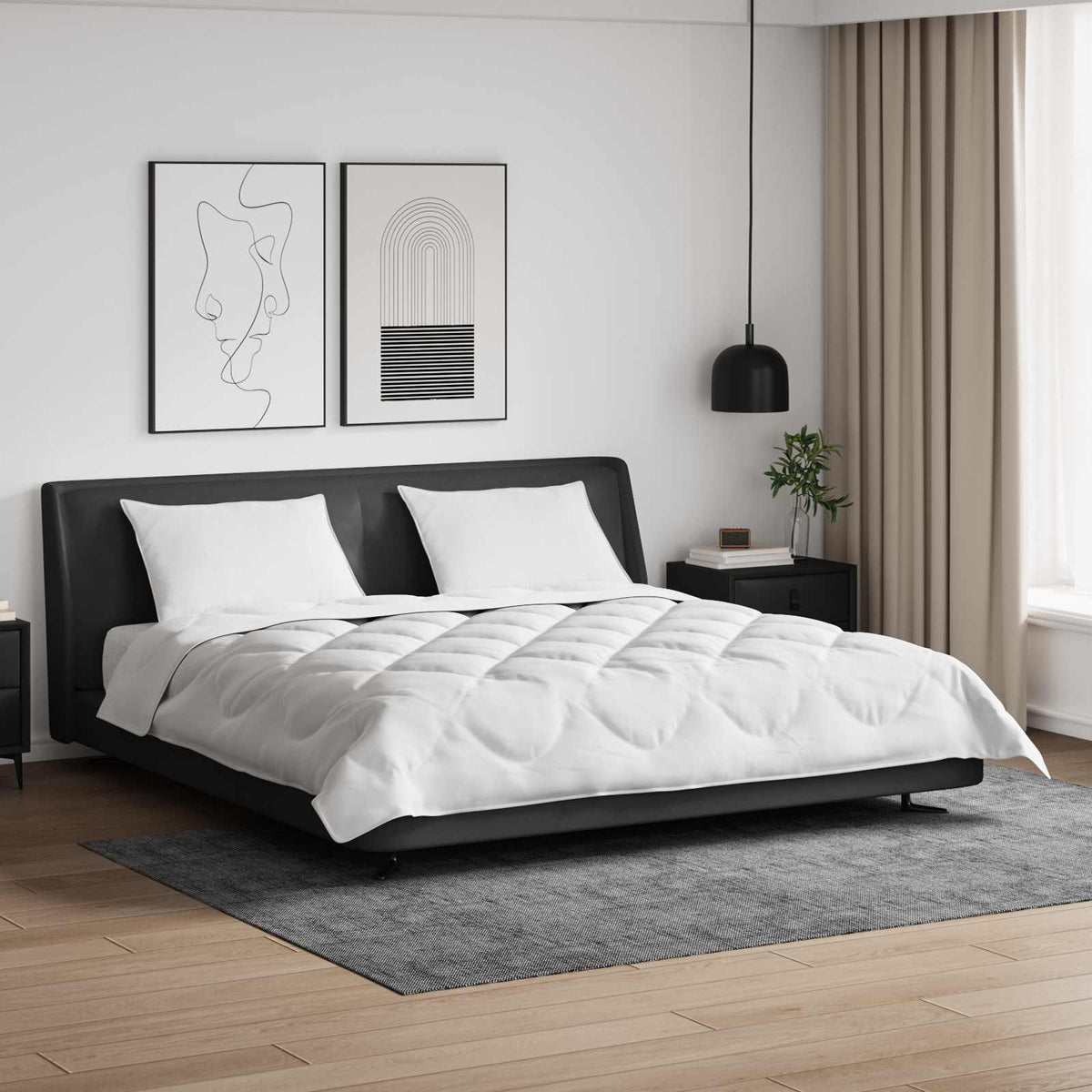 vidaXL Dekbedovertrek Set met kussen 3 pcs Wit 200 x 200 cm Microvezel