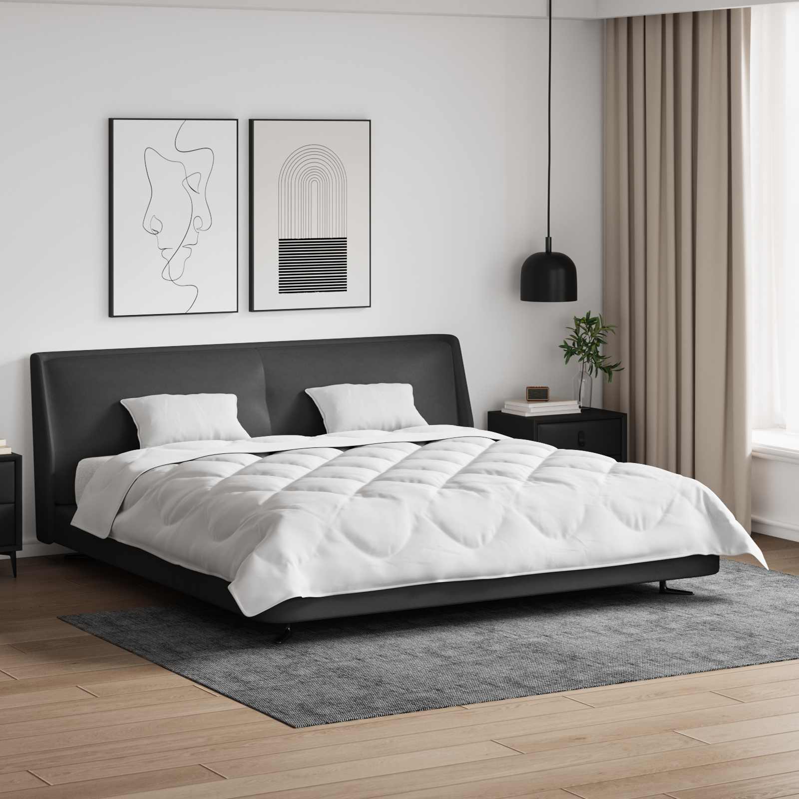 vidaXL Dekbedovertrek Set met kussen 3 pcs Wit 200 x 200 cm Microvezel