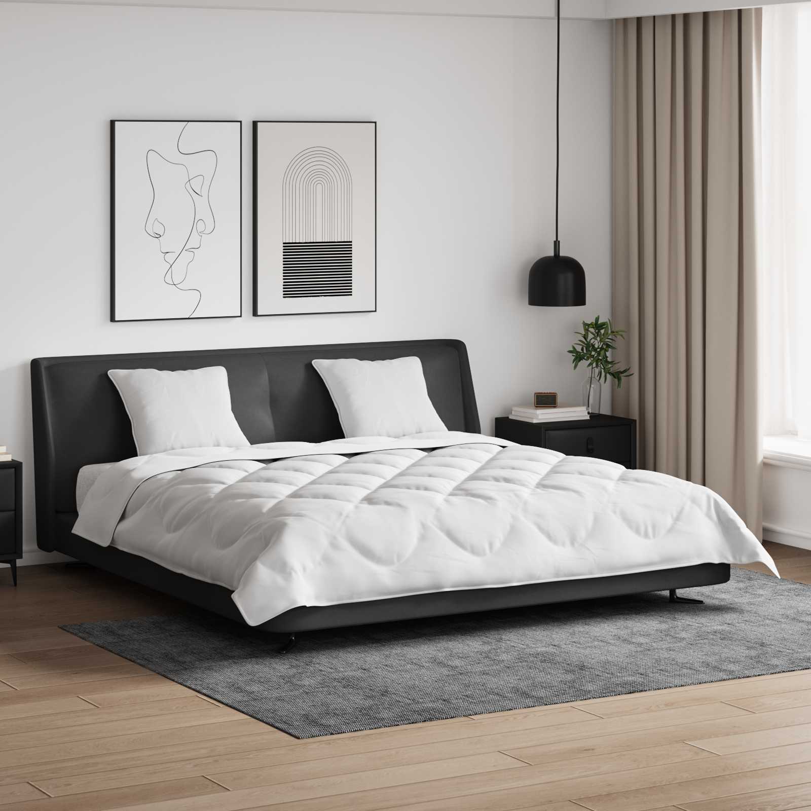 vidaXL Dekbedovertrek Set met kussen 3 pcs Wit 200 x 200 cm Microvezel