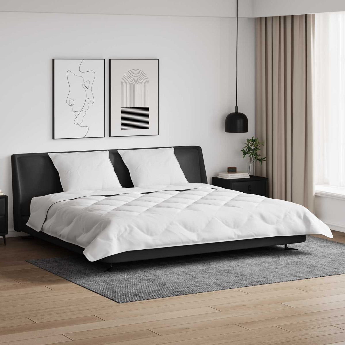 vidaXL Winter Dekbed met kussen 3 pcs Wit 200 x 200 cm Microfibre