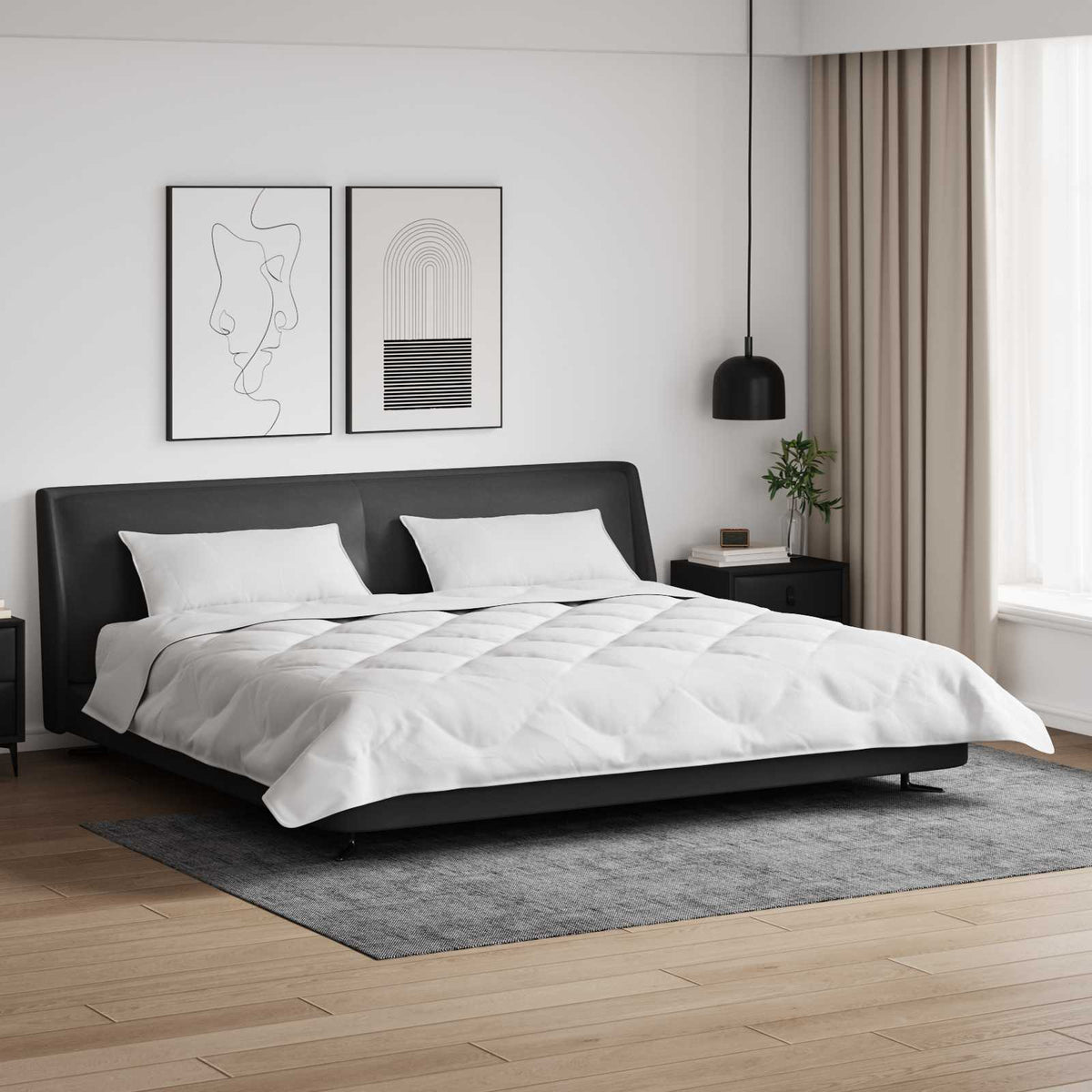 vidaXL Winter Dekbed met kussen 3 pcs Wit 200 x 200 cm Microfibre