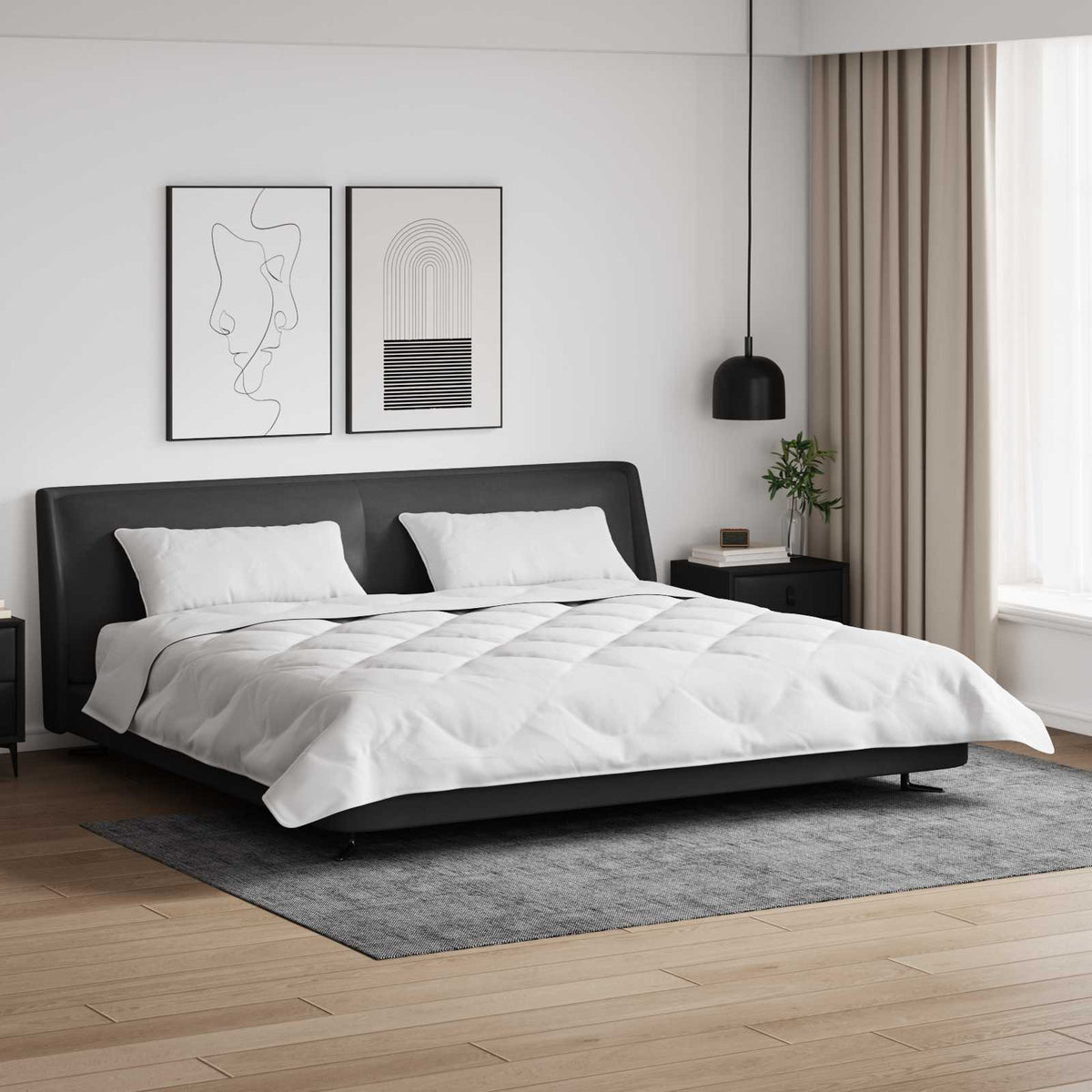 vidaXL Dekbed Anders met kussen 3 pcs Wit 200 x 200 cm Microfibre