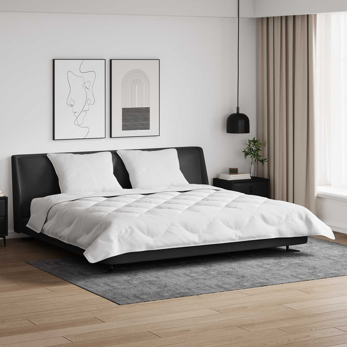 vidaXL Dekbed Anders met kussen 3 pcs Wit 200 x 200 cm Microfibre