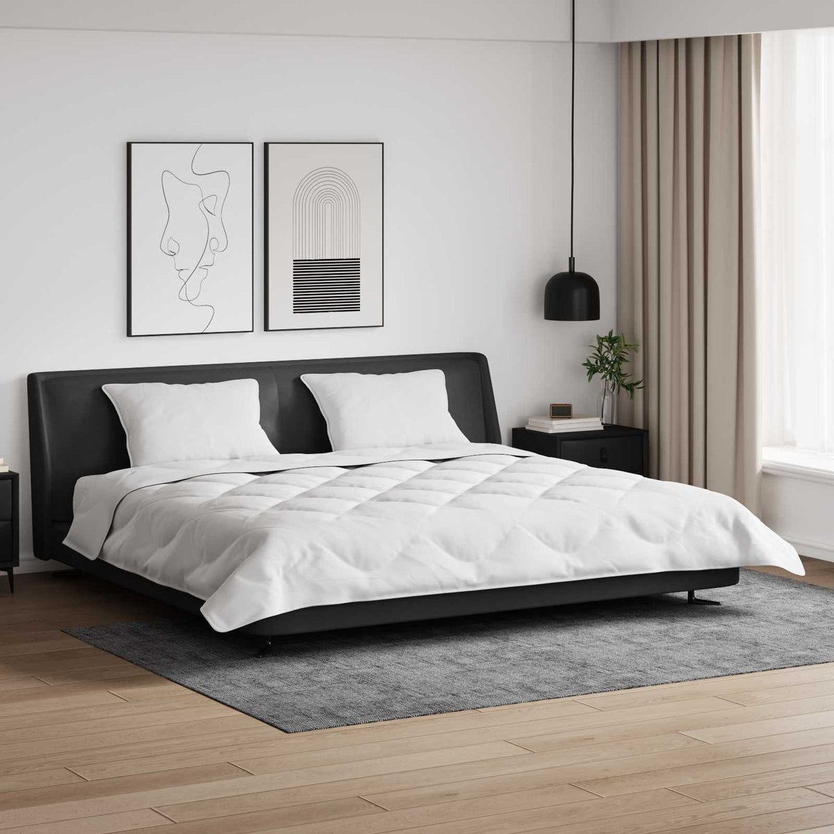 vidaXL Dekbed Anders met kussen 3 pcs Wit 200 x 200 cm Microfibre