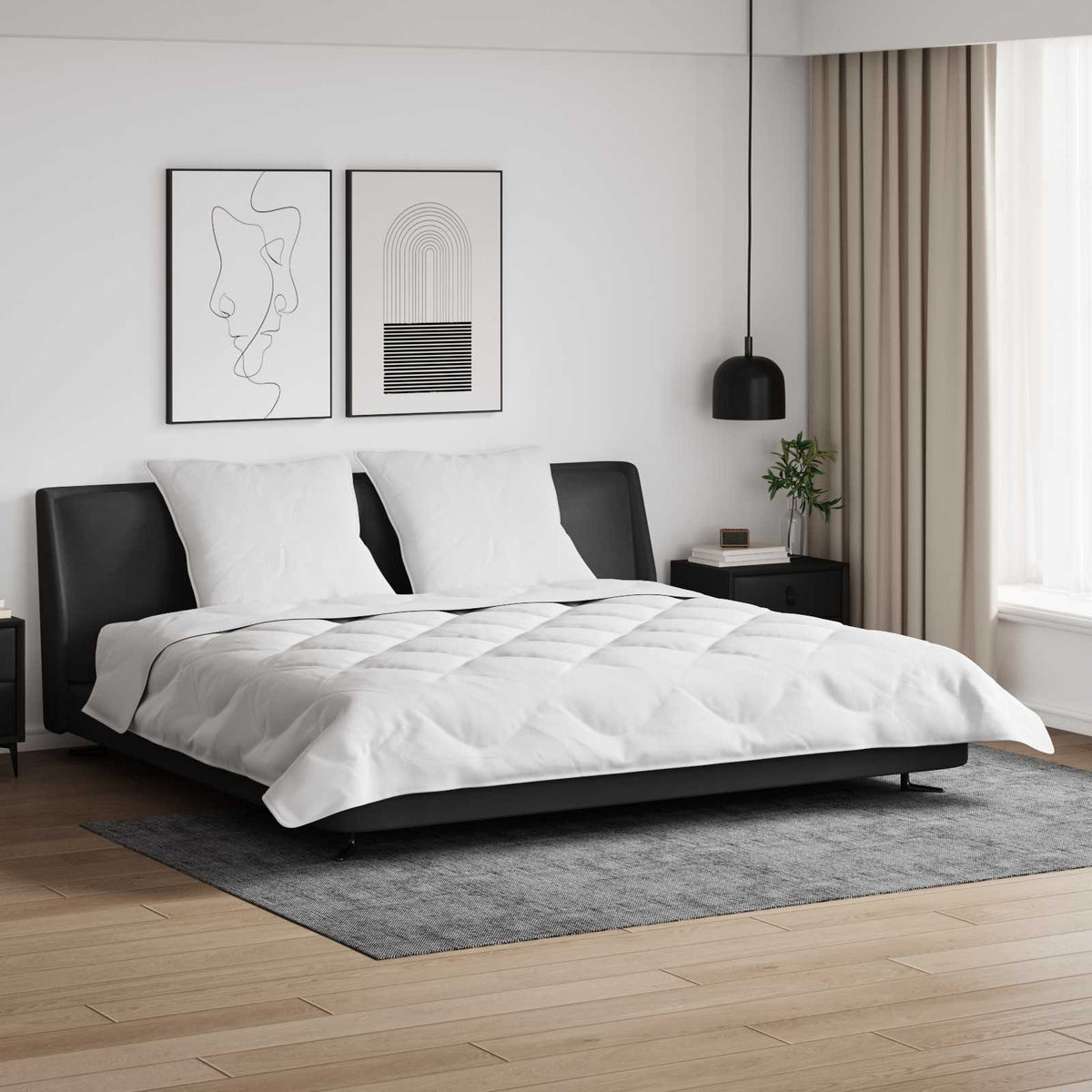 vidaXL Dekbed Anders met kussen 3 pcs Wit 200 x 200 cm Microfibre