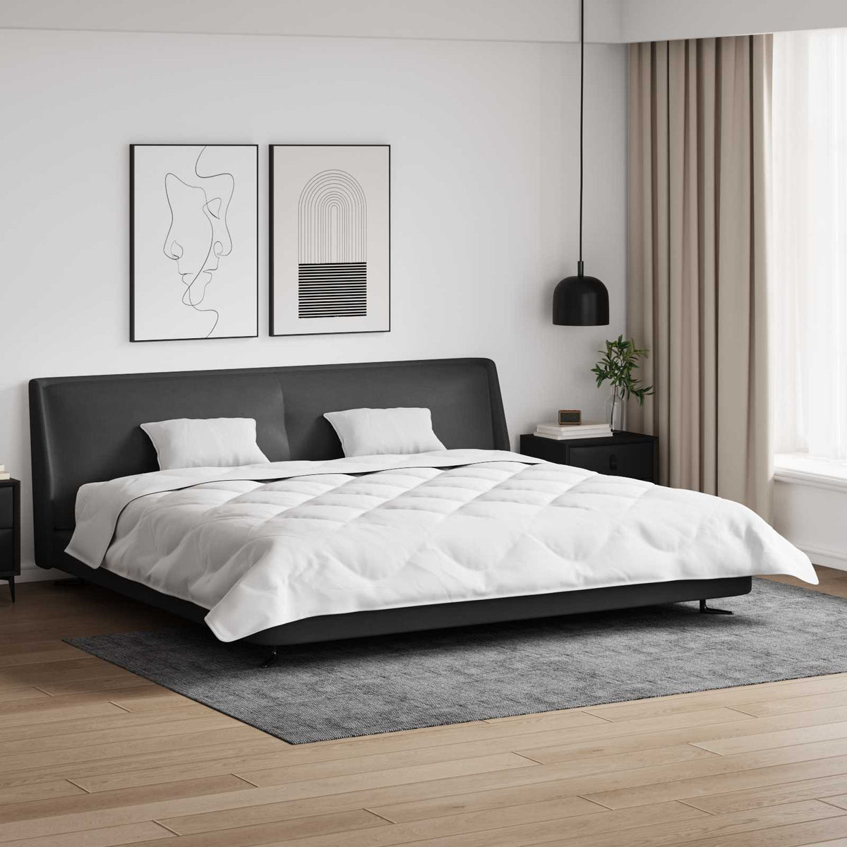 vidaXL Dekbed Anders met kussen 3 pcs Wit 200 x 200 cm Microfibre