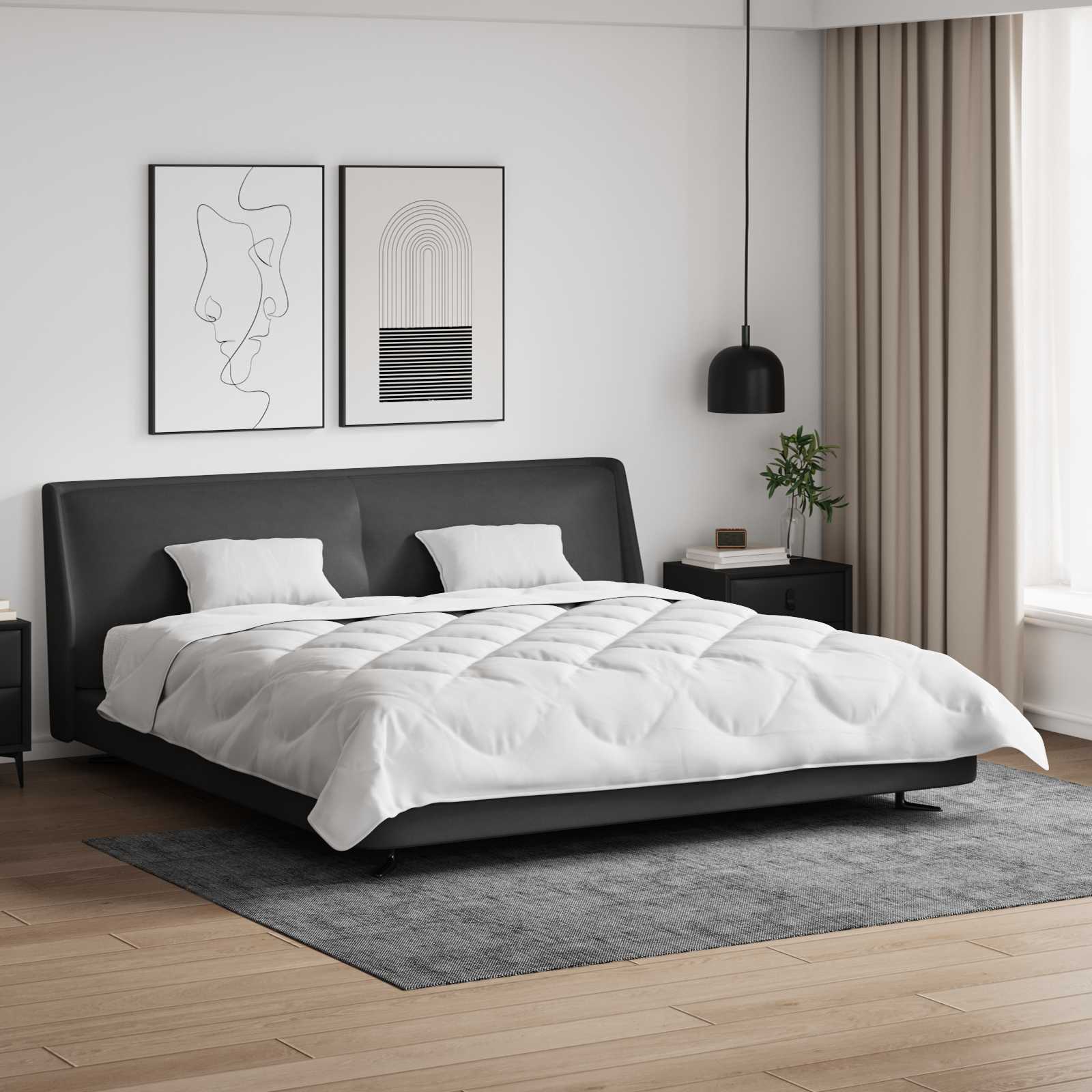 Dekbedovertrek Set met kussen 3 pcs Wit 200 x 200 cm Microvezel