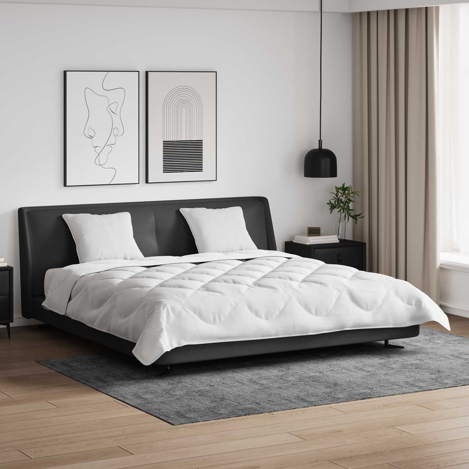 Dekbedovertrek Set met kussen 3 pcs Wit 200 x 200 cm Microvezel
