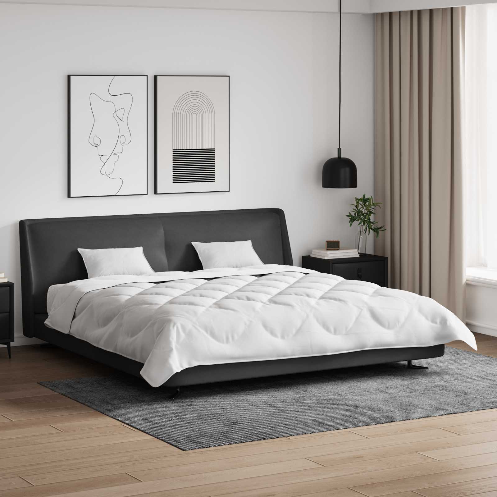 Dekbedovertrek Set met kussen 3 pcs Wit 200 x 200 cm Microvezel
