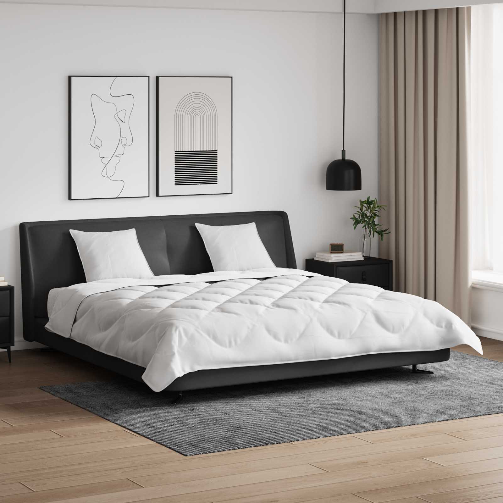 Dekbedovertrek Set met kussen 3 pcs Wit 200 x 200 cm Microvezel