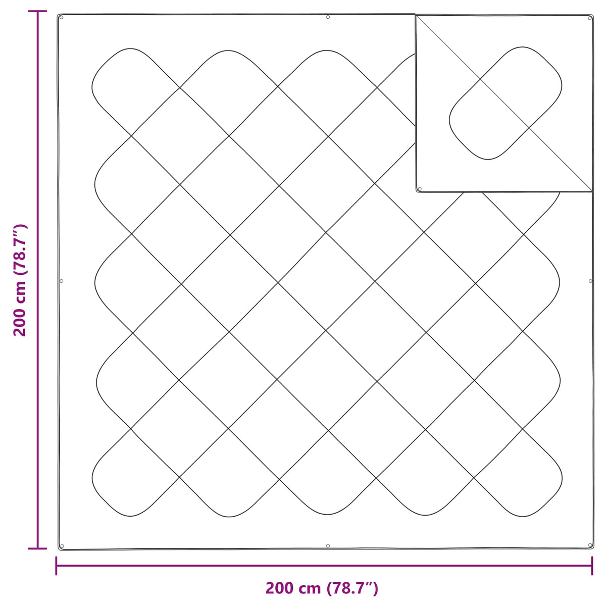 Dekbedovertrek Set met kussen 3 pcs Wit 200 x 200 cm Microvezel