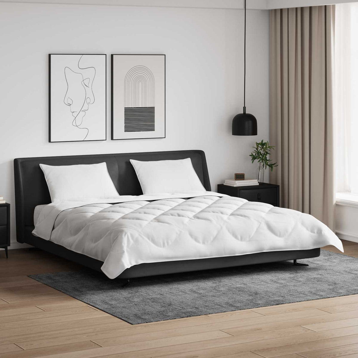 Dekbedovertrek Set met kussen 3 pcs Wit 200 x 200 cm Microvezel