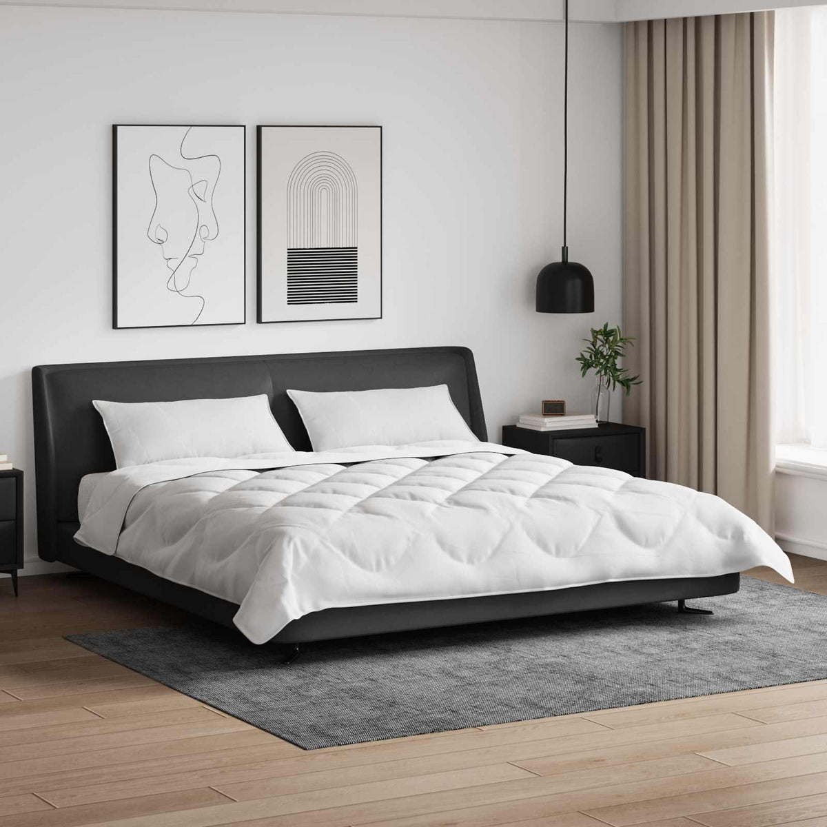 Dekbedovertrek Set met kussen 3 pcs Wit 200 x 200 cm Microvezel