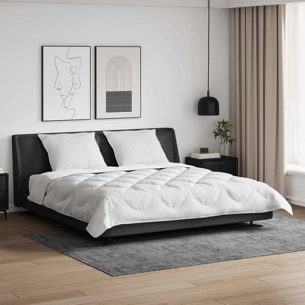 Dekbedovertrek Set met kussen 3 pcs Wit 200 x 200 cm Microvezel
