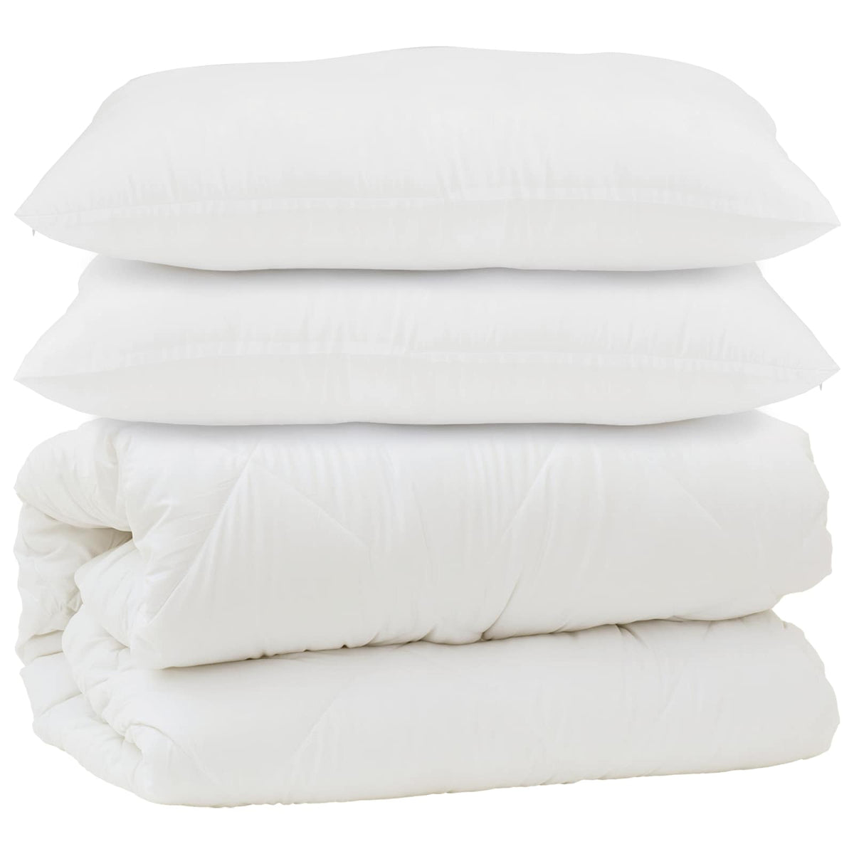 vidaXL Dekbed met Kussens Anders 3 pcs Wit 200 x 200 cm Microfibre