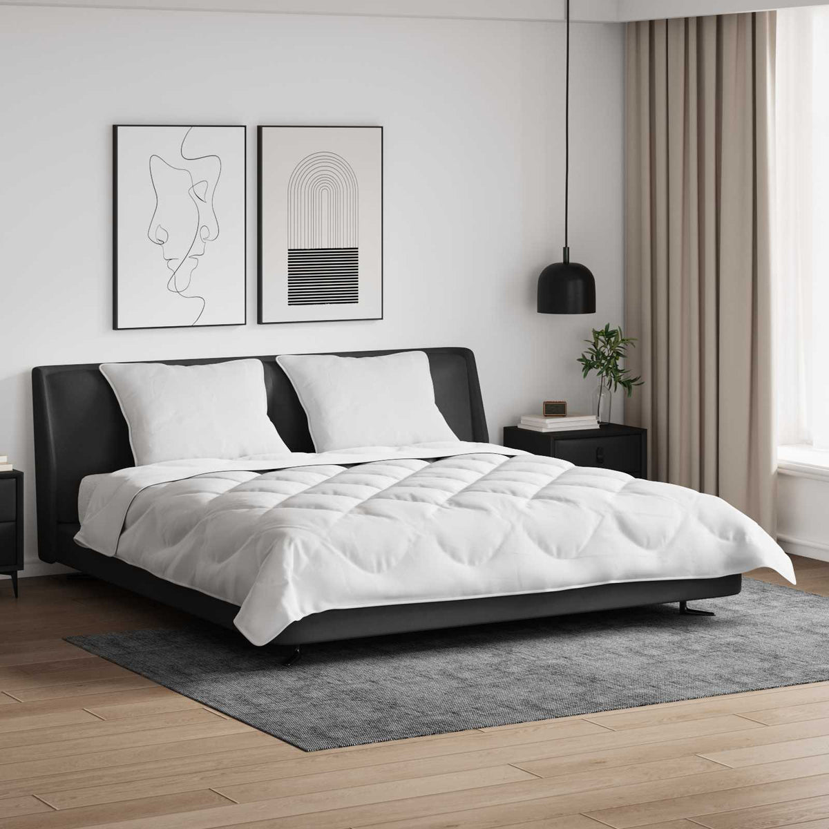 vidaXL Dekbed met Kussens Anders 3 pcs Wit 200 x 200 cm Microfibre