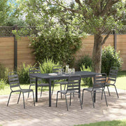 vidaXL Tuin Eetset 7 pcs Antraciet Staal