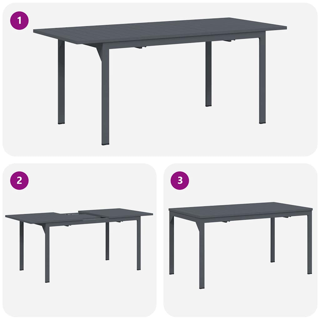 vidaXL Tuin Eetset 7 pcs Antraciet Staal