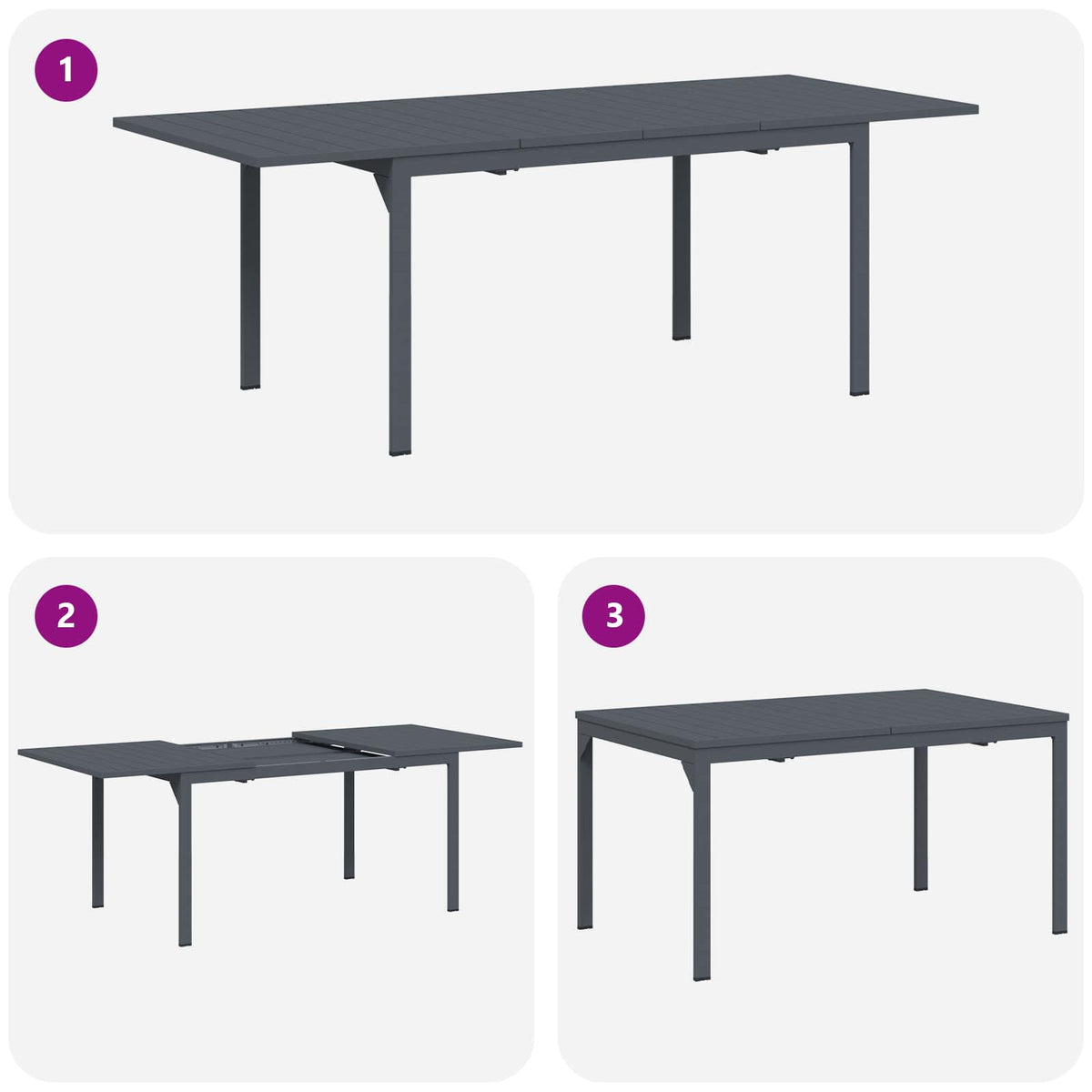 vidaXL Tuin Eetset 9 pcs Antraciet Staal
