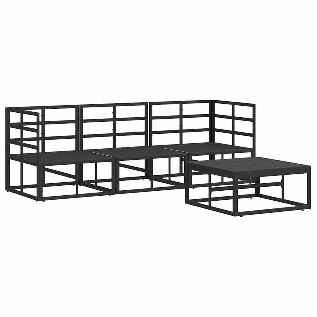 vidaXL Tuin Sofa Set met kussen 4 pcs Zwart Aluminium