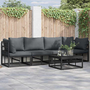 vidaXL Tuin Sofa Set met kussen 4 pcs Zwart Aluminium