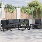 vidaXL Tuin Sofa Set met kussen 5 pcs Zwart Aluminium