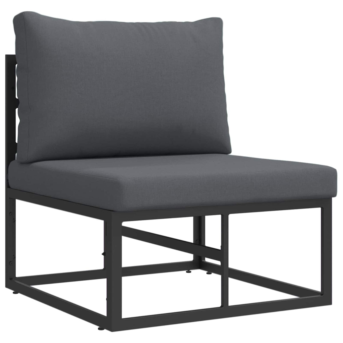 vidaXL Tuin Sofa Set met kussen 5 pcs Zwart Aluminium