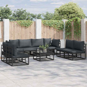 vidaXL Tuin Sofa Set met kussen 8 pcs Zwart Aluminium