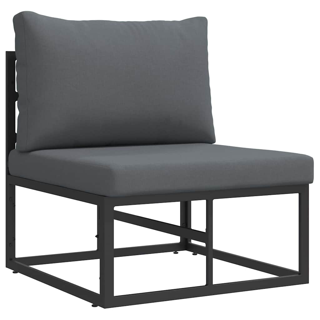 vidaXL Tuin Sofa Set met kussen 4 pcs Zwart Aluminium