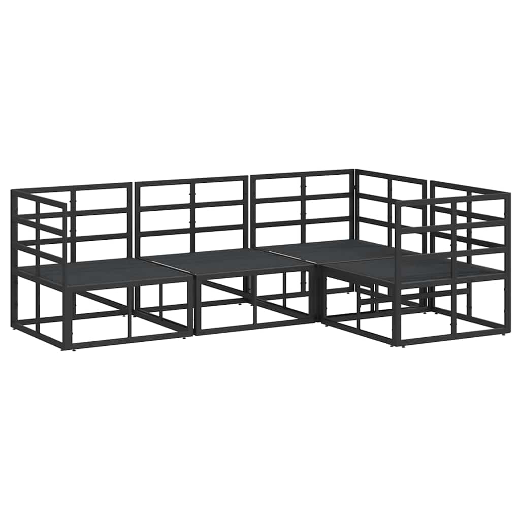 vidaXL Tuin Sofa Set met kussen 4 pcs Zwart Aluminium