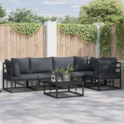 vidaXL Tuin Sofa Set met kussen 5 pcs Zwart Aluminium