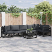 vidaXL Tuin Sofa Set met kussen 6 pcs Zwart Aluminium