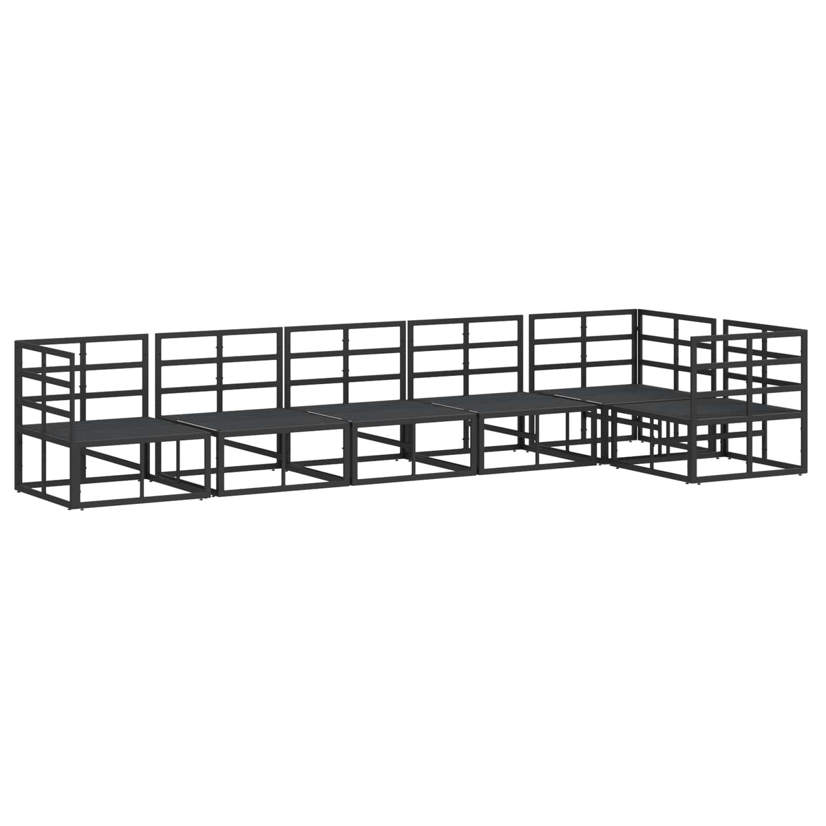 vidaXL Tuin Sofa Set met kussen 6 pcs Zwart Aluminium