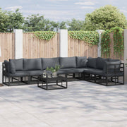 vidaXL Tuin Sofa Set met kussen 7 pcs Zwart Aluminium