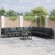 vidaXL Tuin Sofa Set met kussen 8 pcs Zwart Aluminium