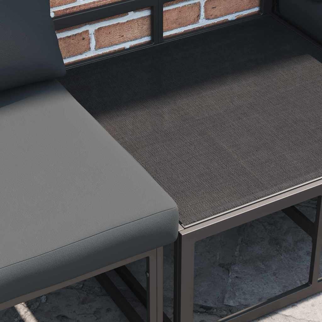 vidaXL Tuin Sofa Set met kussen 10 pcs Zwart Aluminium