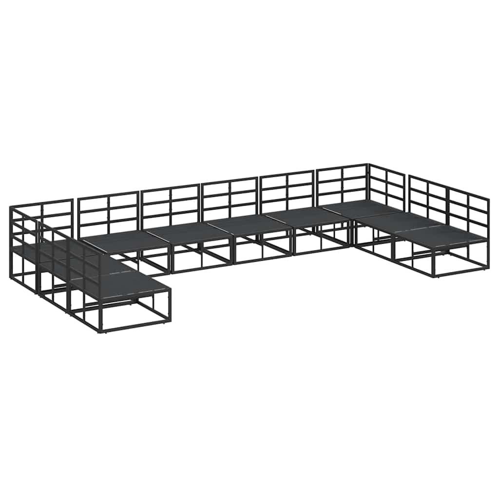 vidaXL Tuin Sofa Set met kussen 10 pcs Zwart Aluminium