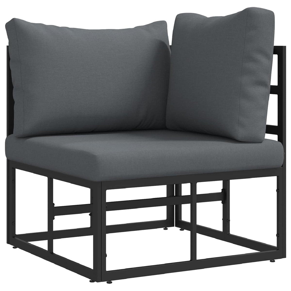 vidaXL Tuin Sofa Set met kussen 13 pcs Zwart Aluminium