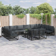 vidaXL Tuin Sofa Set met kussen 12 pcs Zwart Aluminium