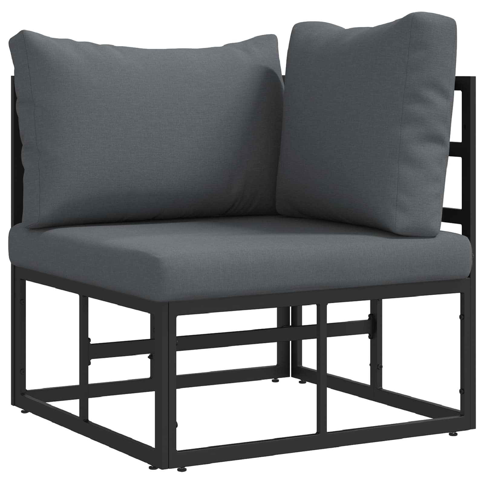 vidaXL Tuin Sofa Set met kussen 13 pcs Zwart Aluminium